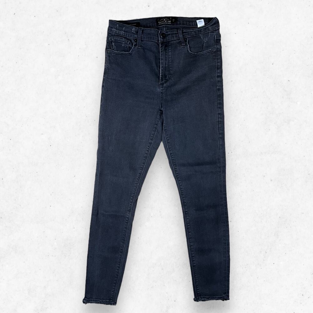 Lucky‎ Brand Jeans Women's 8/29 Bridgette Skinny Stretch Raw Hem Washout Black